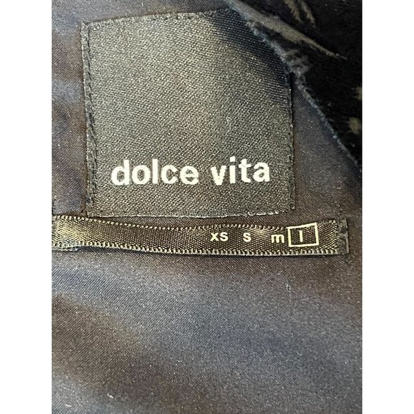 DOLCE VITA Women Reef Aztec Velvet Blouson Dress Back Hole Short Sleeve Black L - Picture 7 of 9